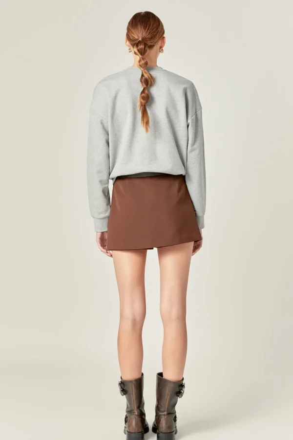 ENGLISH FACTORY Sweaters & Knits | Tops*- Rhinestone Bow Sweatshirt HEATHERGREY