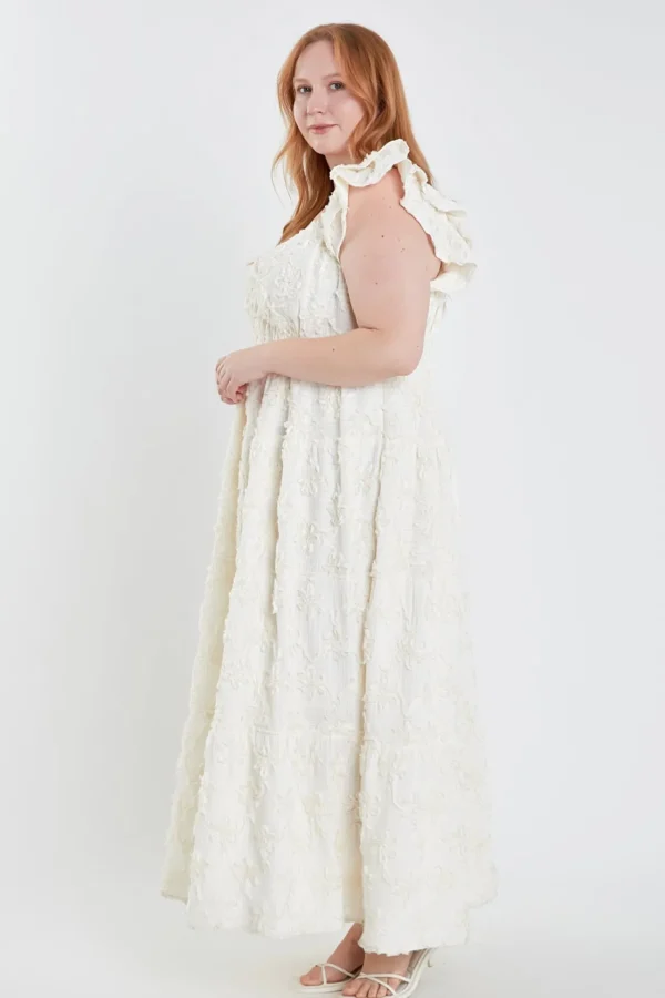 ENGLISH FACTORY Boho Dresses | Tops*- Ribbon Embroidered Maxi Dress IVORY