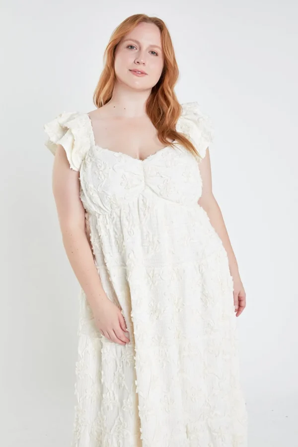 ENGLISH FACTORY Boho Dresses | Tops*- Ribbon Embroidered Maxi Dress IVORY