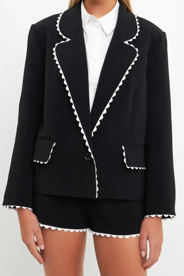ENGLISH FACTORY Matching Sets | Blazers*- Rickrack Edge Blazer