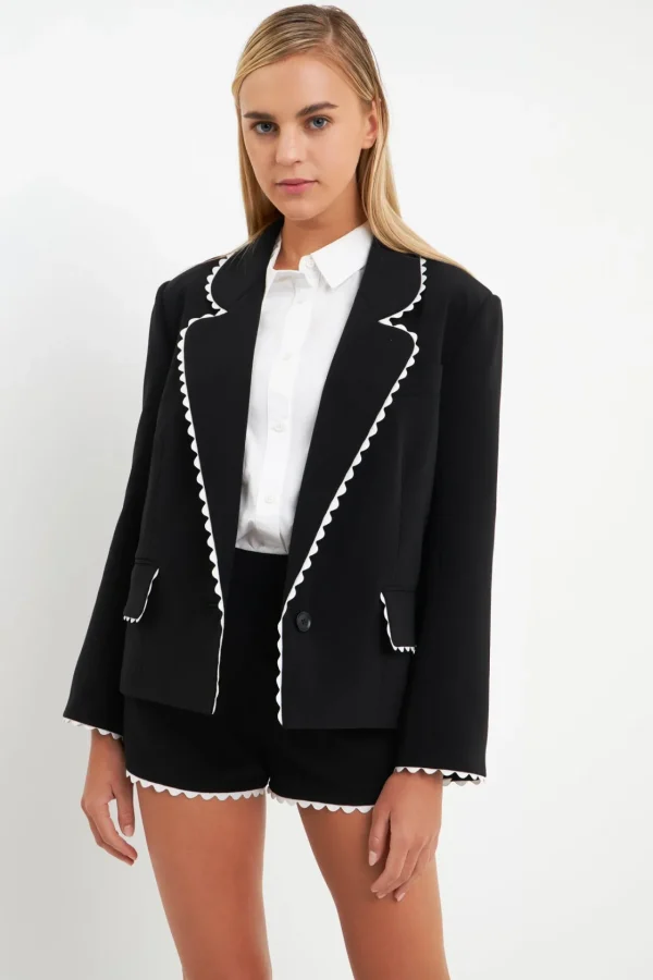 ENGLISH FACTORY Matching Sets | Blazers*- Rickrack Edge Blazer