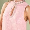 ENGLISH FACTORY Sequin Dresses | Tweed Dresses*- Robyn Rhinestone Mini Tweed Dress PINK