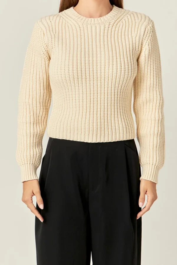 ENGLISH FACTORY Sweaters & Knits | Tops*- Round-neck Knit Sweater