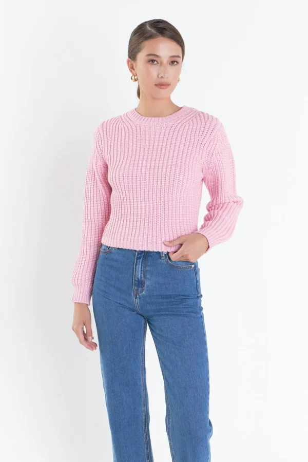 ENGLISH FACTORY Sweaters & Knits | Tops*- Round-neck Knit Sweater