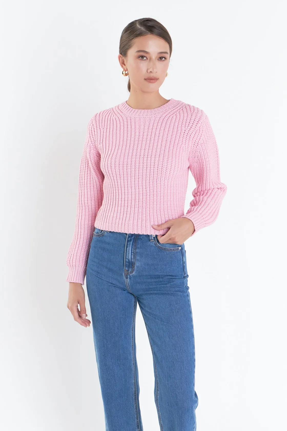 english_factory__roundnec_18.webp ENGLISH FACTORY Sweaters & Knits | Tops*- Round-neck Knit Sweater
