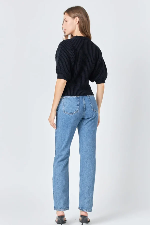 ENGLISH FACTORY Sweaters & Knits | Tops*- Round-neck Short Sleeve Knit Sweater