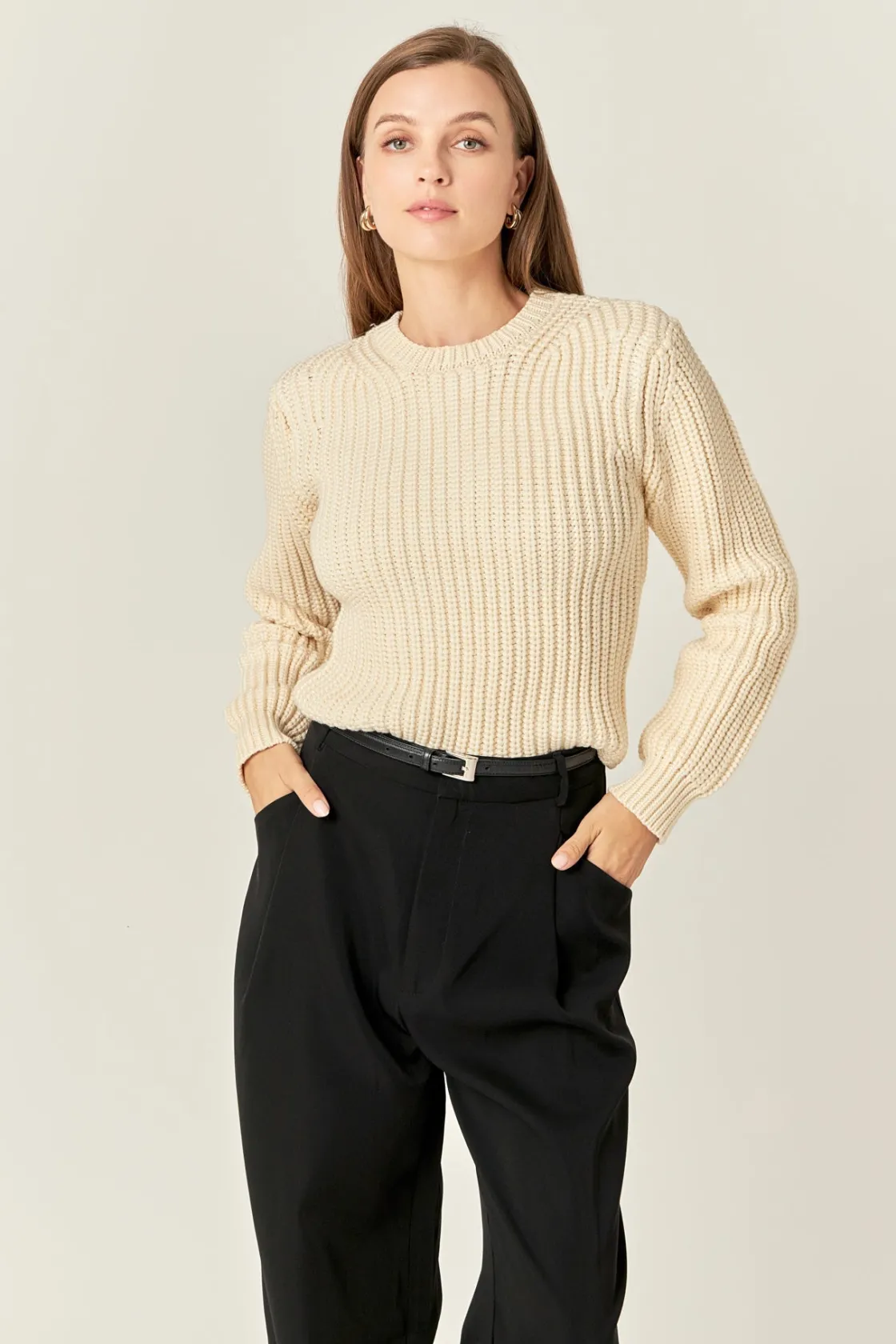 english_factory__roundnec_3.webp ENGLISH FACTORY Sweaters & Knits | Tops*- Round-neck Knit Sweater