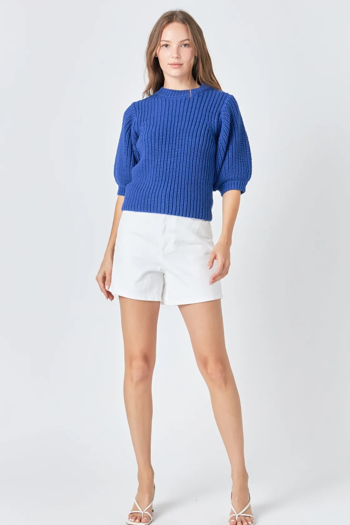 english_factory__roundnec_4-1.webp ENGLISH FACTORY Sweaters & Knits | Tops*- Round-neck Short Sleeve Knit Sweater