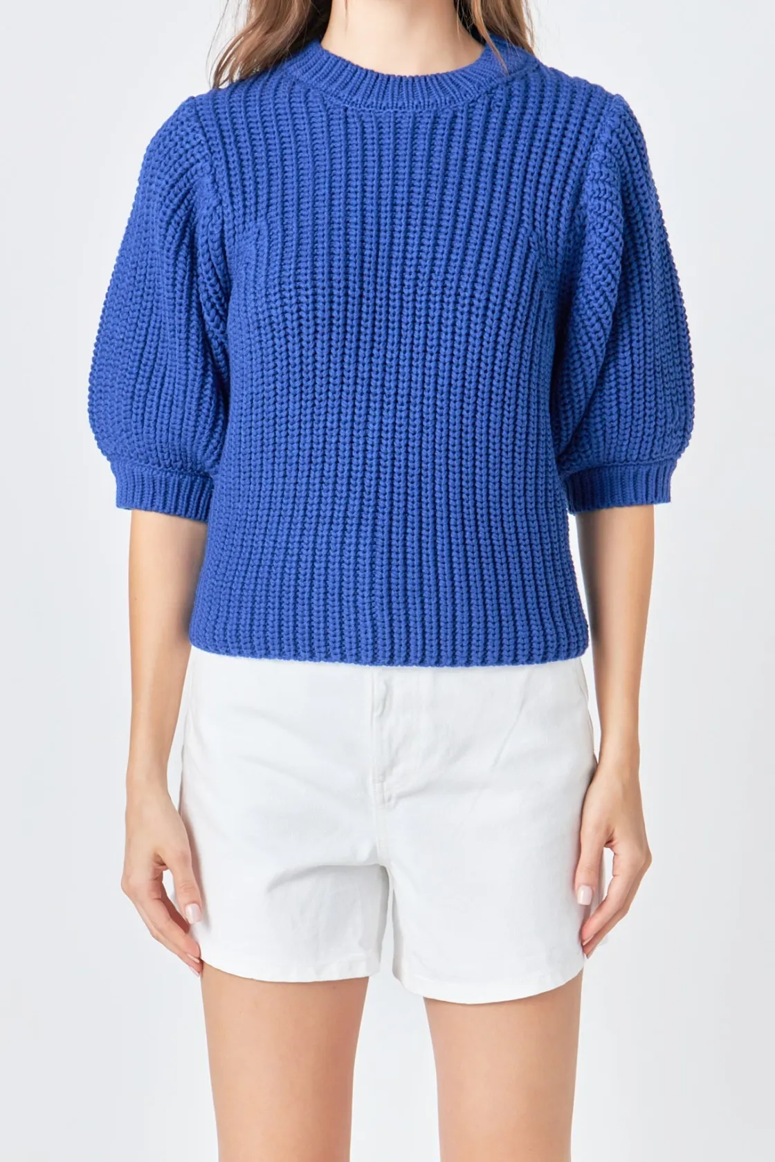 english_factory__roundnec_5-1.webp ENGLISH FACTORY Sweaters & Knits | Tops*- Round-neck Short Sleeve Knit Sweater