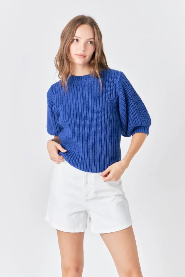 ENGLISH FACTORY Sweaters & Knits | Tops*- Round-neck Short Sleeve Knit Sweater