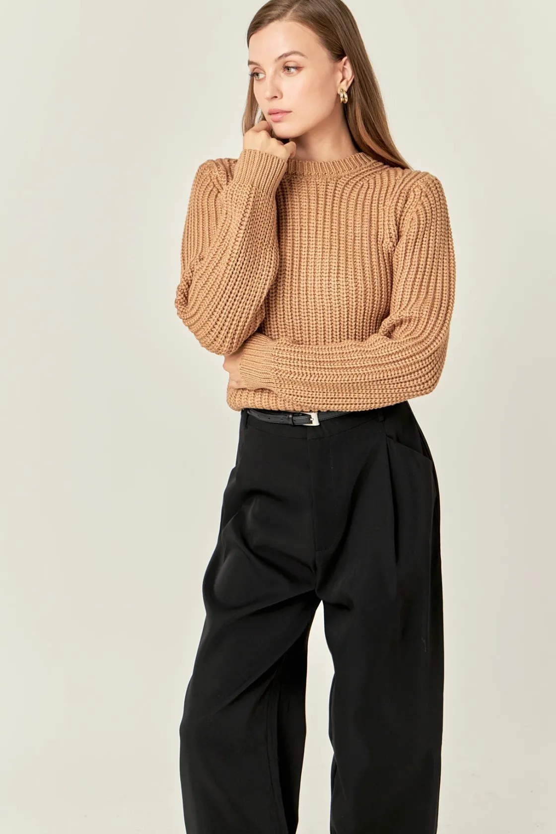 english_factory__roundnec_8.webp ENGLISH FACTORY Sweaters & Knits | Tops*- Round-neck Knit Sweater