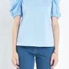 ENGLISH FACTORY Tops*- Ruched Puff Sleeve Top