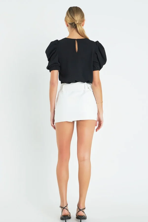 ENGLISH FACTORY Tops*- Ruched Puff Sleeve Top
