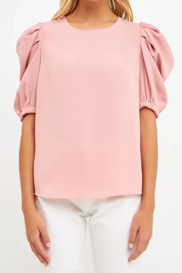 ENGLISH FACTORY Tops*- Ruched Puff Sleeve Top