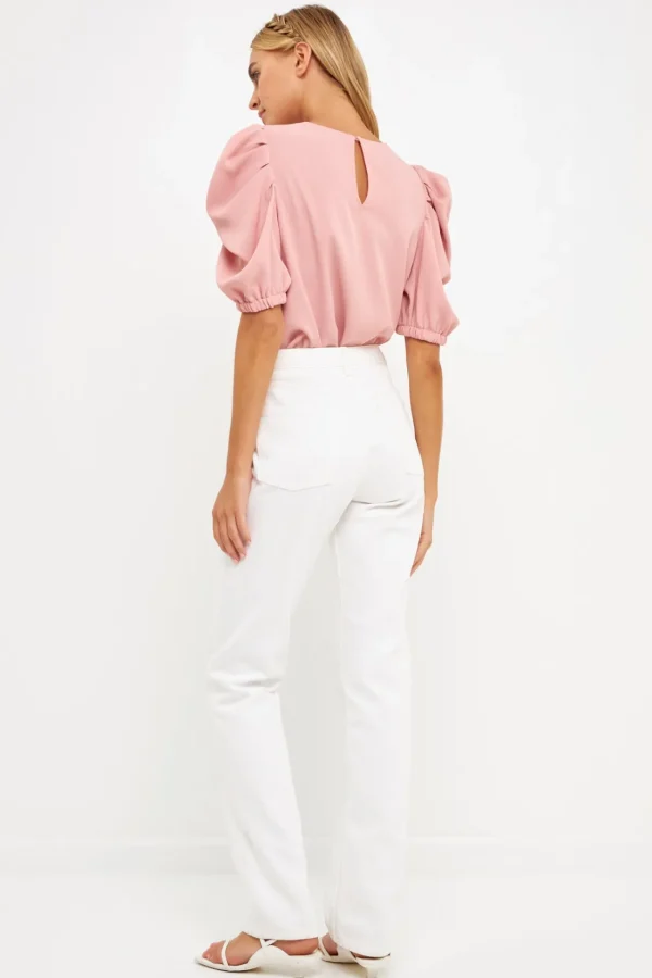 ENGLISH FACTORY Tops*- Ruched Puff Sleeve Top