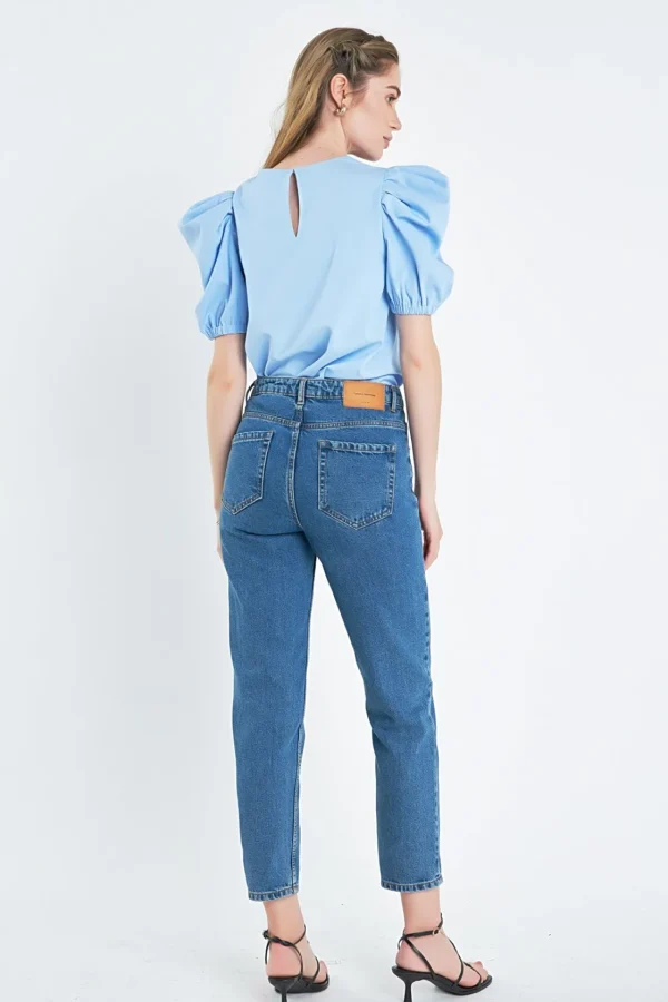 ENGLISH FACTORY Tops*- Ruched Puff Sleeve Top