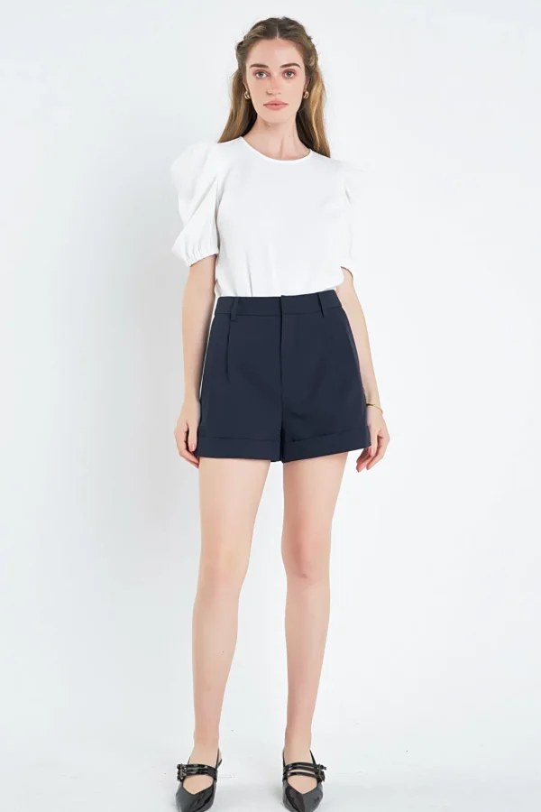 ENGLISH FACTORY Tops*- Ruched Puff Sleeve Top