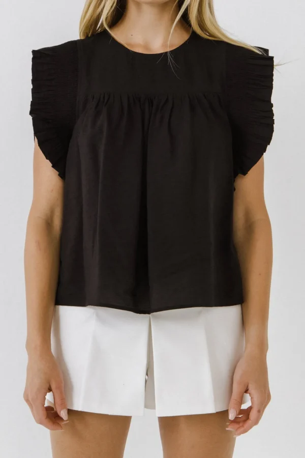 ENGLISH FACTORY Tops*- Ruffle Detail Top