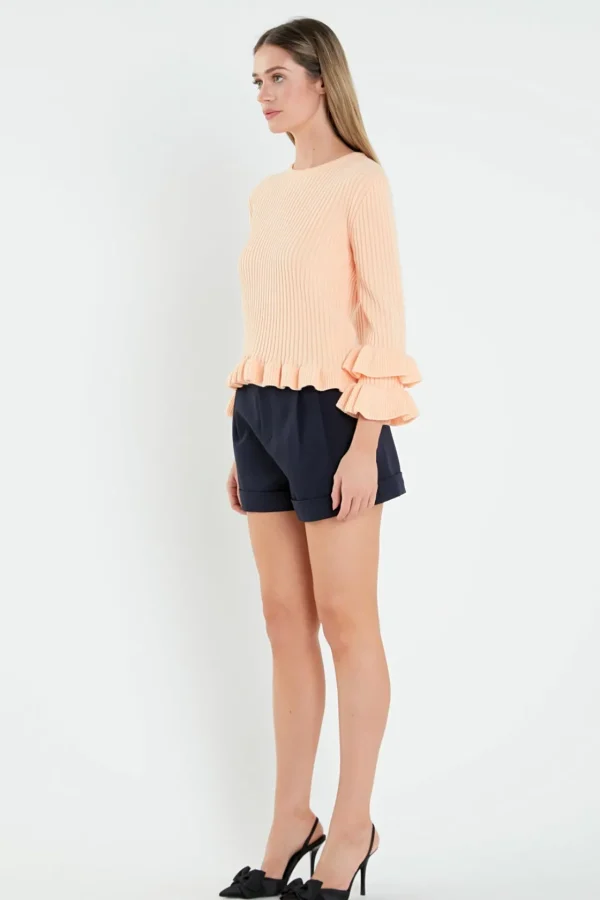 ENGLISH FACTORY Sweaters & Knits | Tops*- Ruffle Detail Sweater PINK