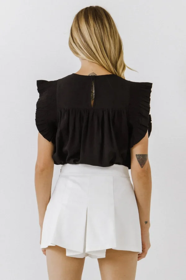 ENGLISH FACTORY Tops*- Ruffle Detail Top