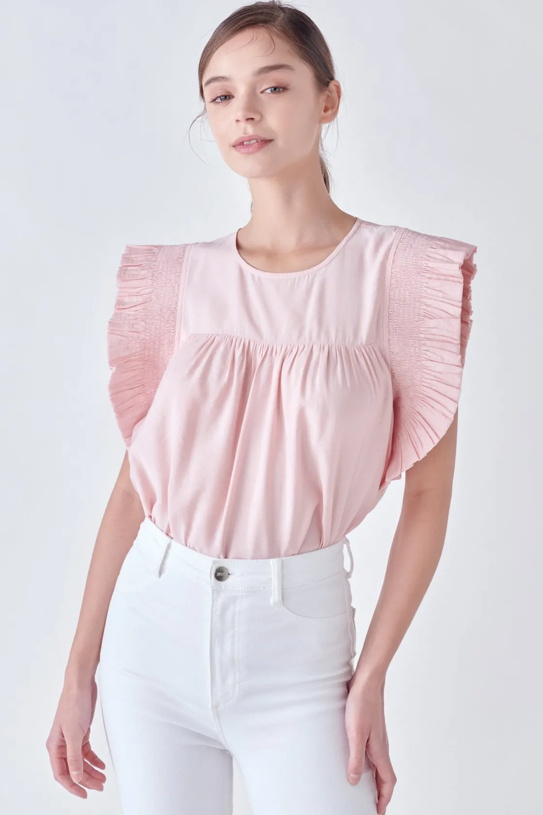 english_factory__ruffle_d_8.webp ENGLISH FACTORY Tops*- Ruffle Detail Top