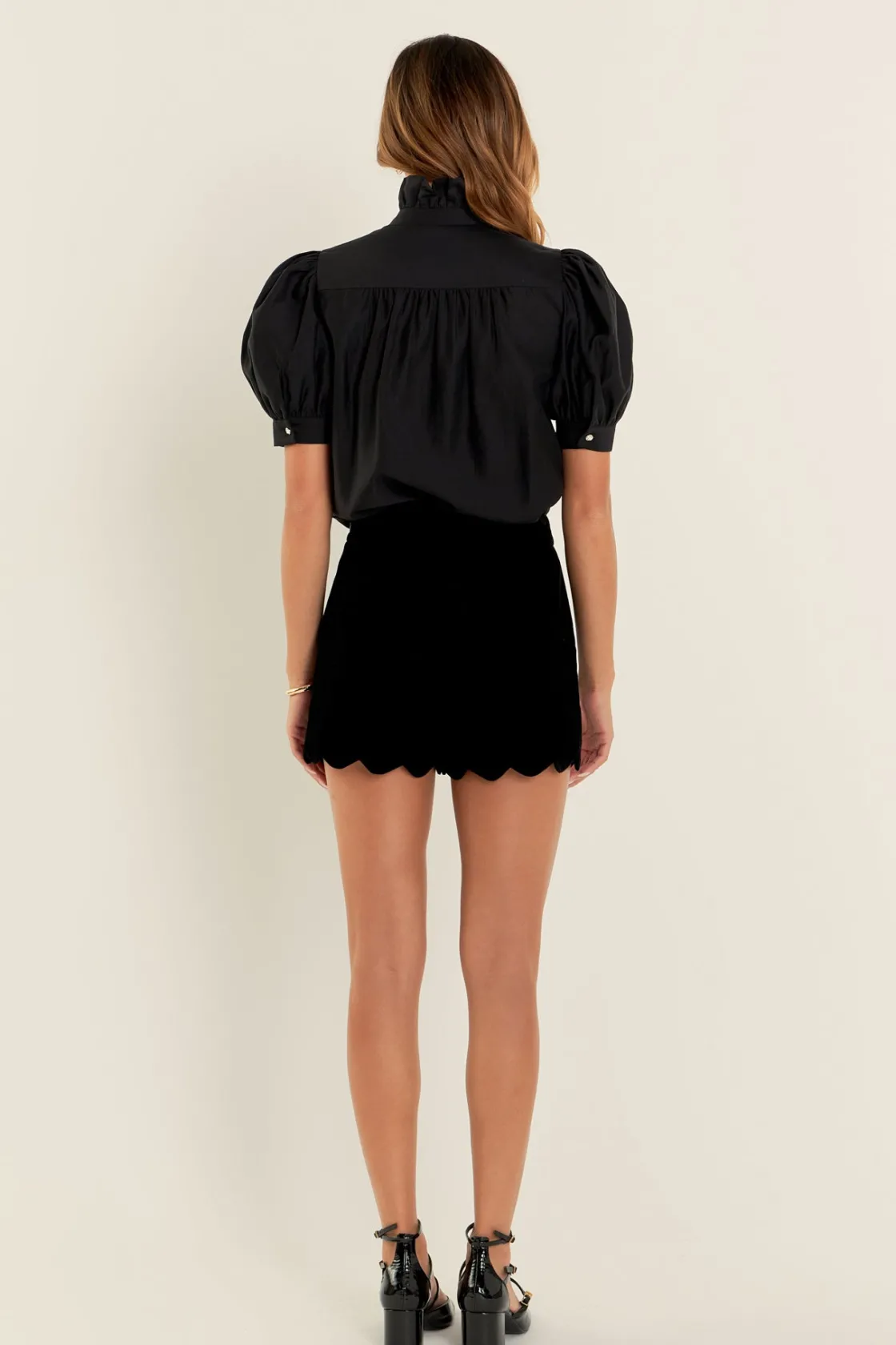 english_factory__ruffle_p_2-1.webp ENGLISH FACTORY Shirts & Blouses*- Ruffle Pointed Blouse BLACK