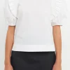 ENGLISH FACTORY Tops*- Ruffled Top with Smocking Detail WHITE