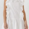 ENGLISH FACTORY White Dresses | Tops*- Ruffled Mini Dress WHITE