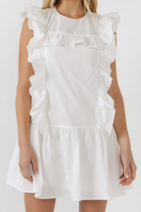 ENGLISH FACTORY White Dresses | Tops*- Ruffled Mini Dress WHITE
