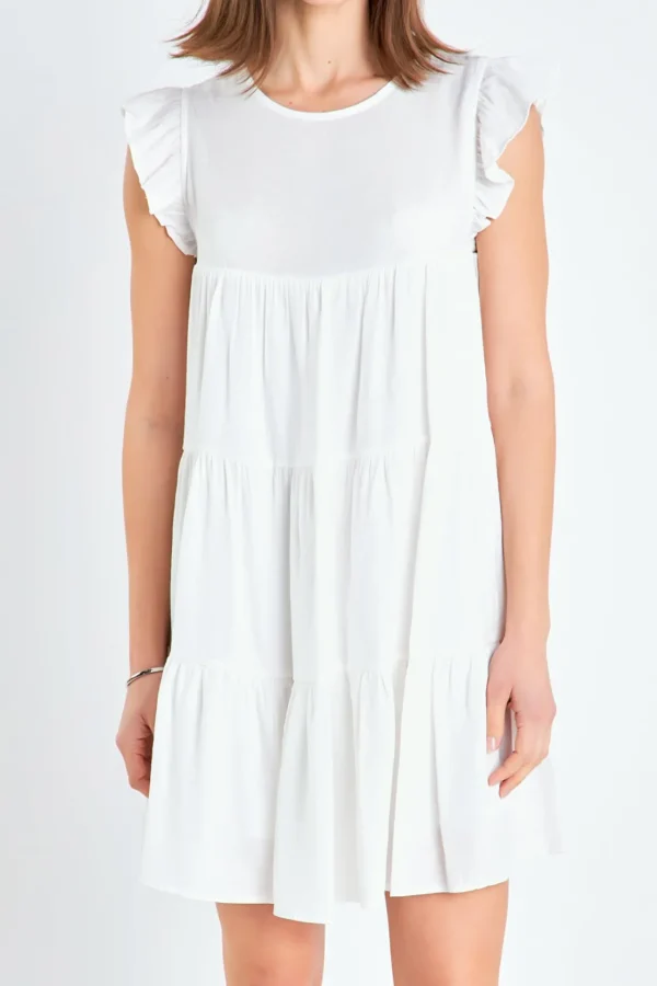 ENGLISH FACTORY White Dresses | Tops*- Ruffled Tiered Dress WHITE