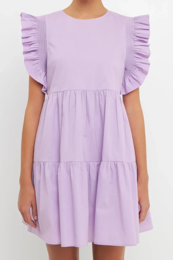 ENGLISH FACTORY Tops*- Ruffled Babydoll Mini Dress