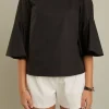 ENGLISH FACTORY Tops*- Ruffled Cotton Blend Top