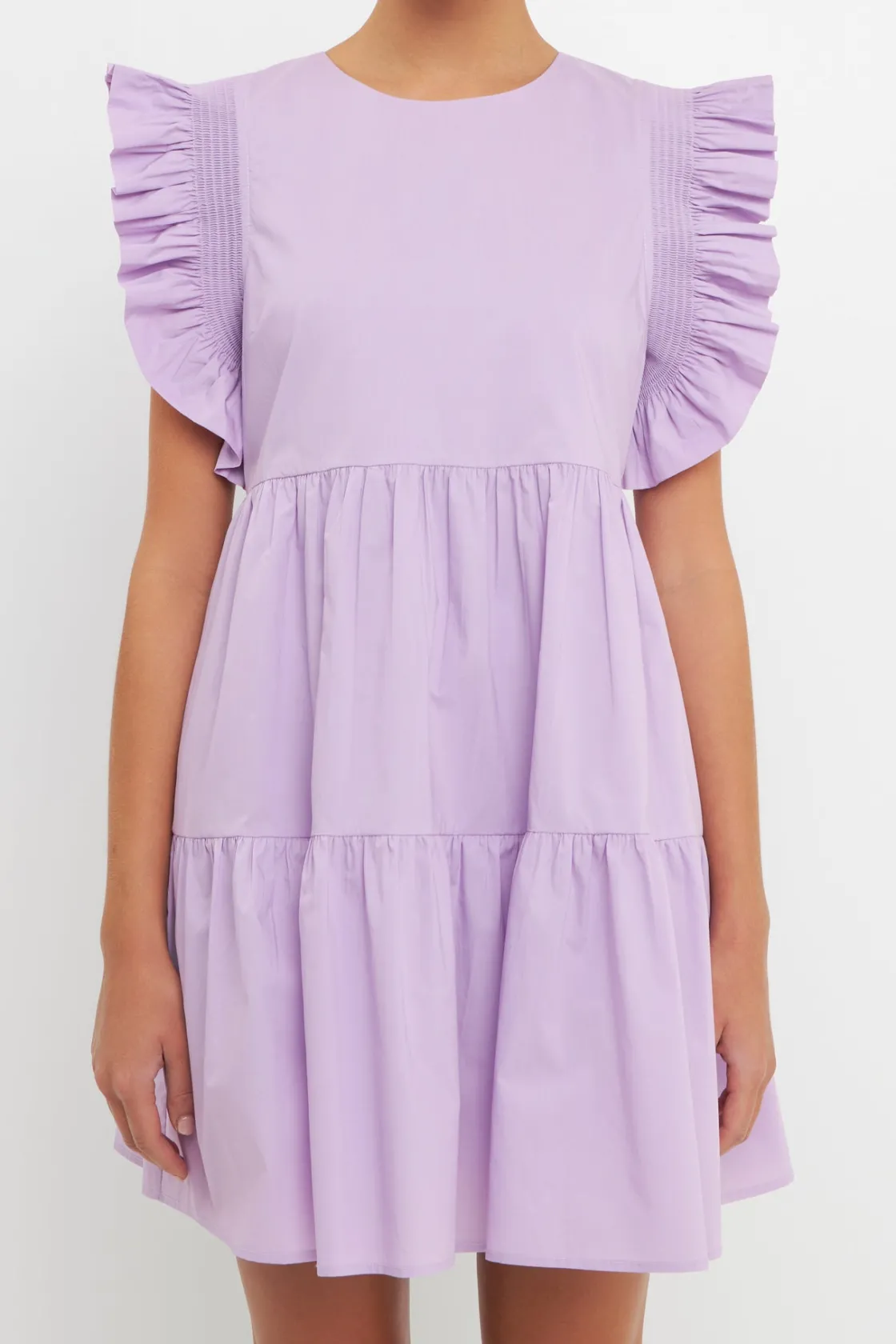 english_factory__ruffled__0.webp ENGLISH FACTORY Tops*- Ruffled Babydoll Mini Dress