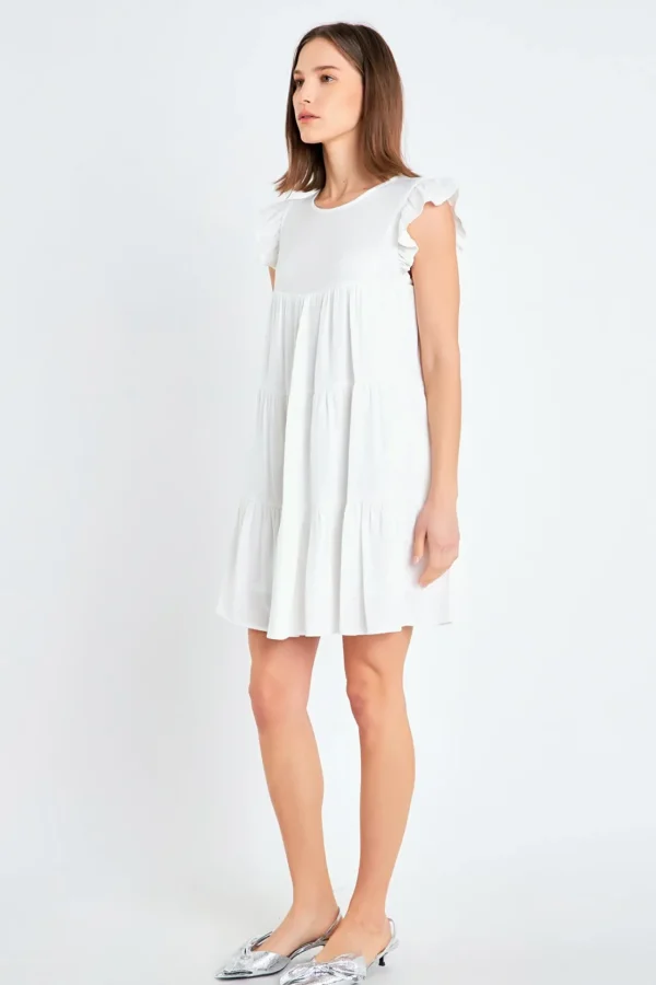 ENGLISH FACTORY White Dresses | Tops*- Ruffled Tiered Dress WHITE