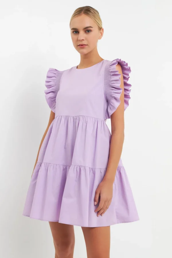 ENGLISH FACTORY Tops*- Ruffled Babydoll Mini Dress