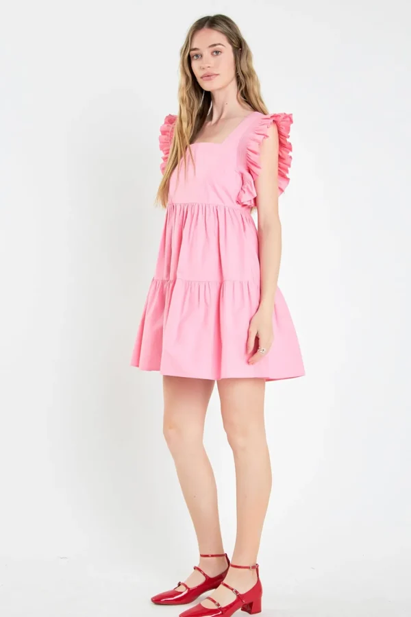 ENGLISH FACTORY White Dresses | Tops*- Ruffled Dress with Smocking Detail