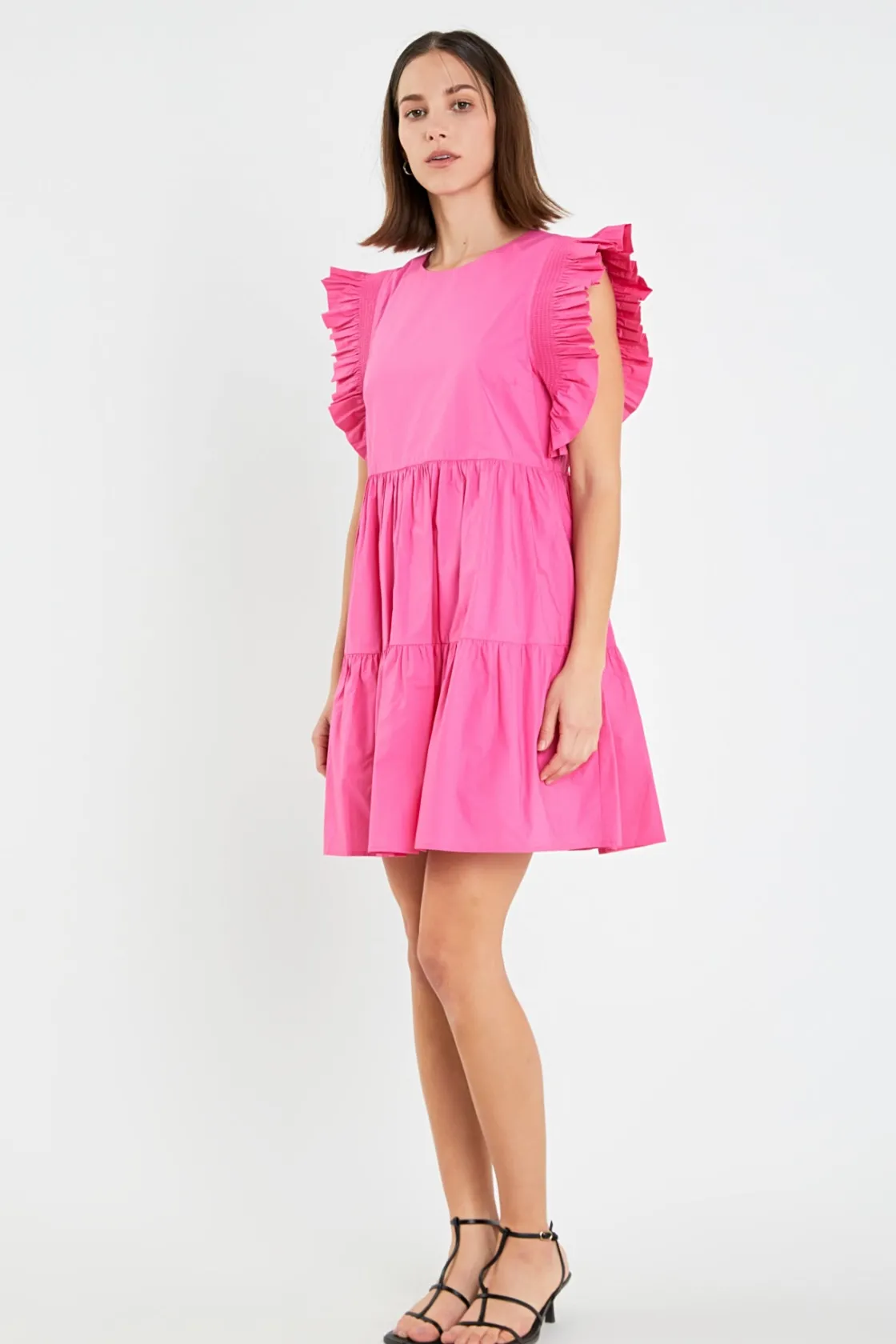 english_factory__ruffled__11.webp ENGLISH FACTORY Tops*- Ruffled Babydoll Mini Dress