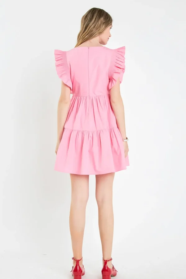 ENGLISH FACTORY White Dresses | Tops*- Ruffled Dress with Smocking Detail