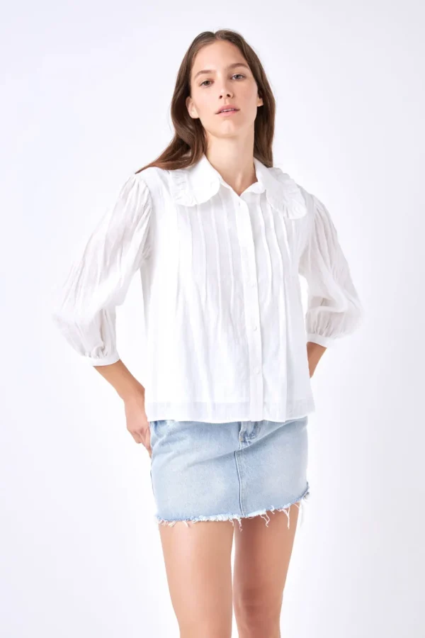 ENGLISH FACTORY Shirts & Blouses | Tops*- Ruffled Collar Blouse