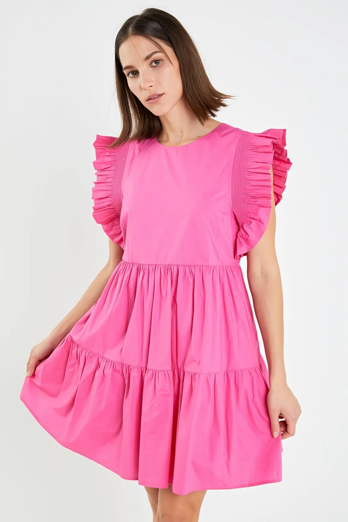 english_factory__ruffled__13.webp ENGLISH FACTORY Tops*- Ruffled Babydoll Mini Dress