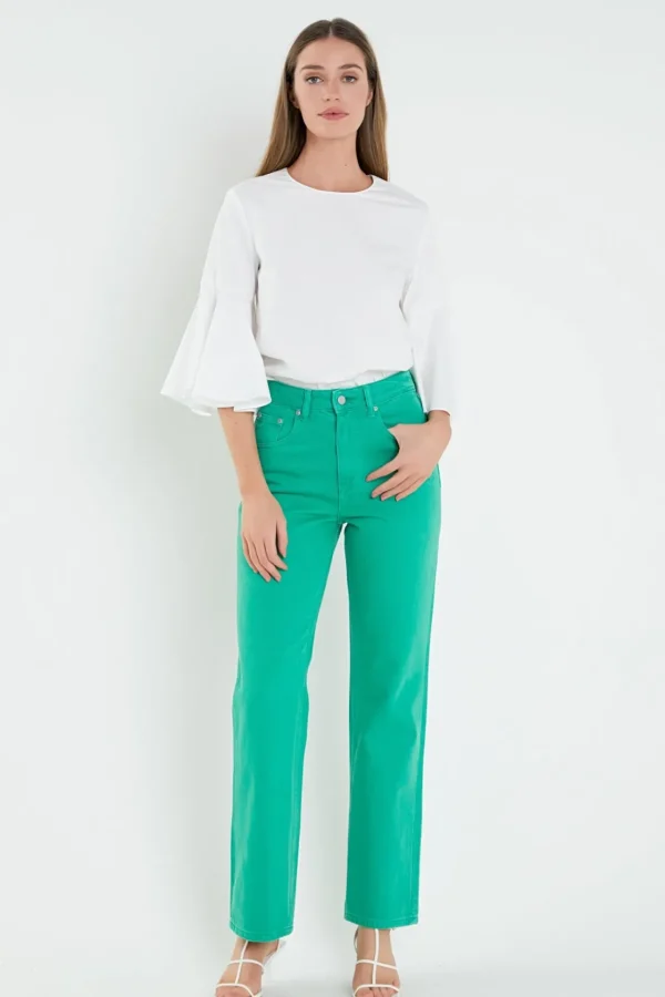 ENGLISH FACTORY Tops*- Ruffled Cotton Blend Top