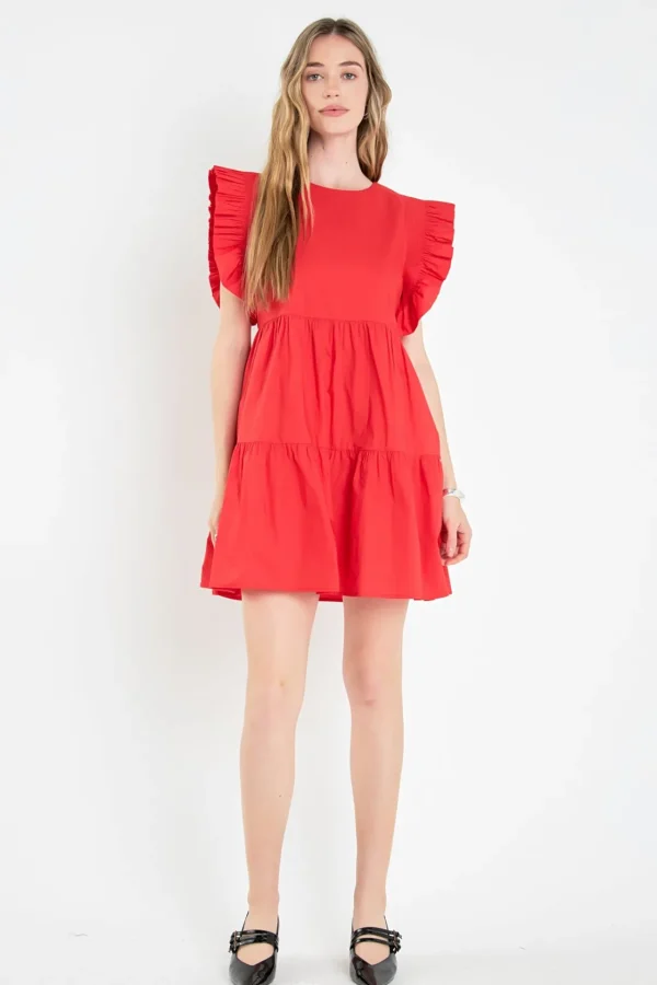 ENGLISH FACTORY Tops*- Ruffled Babydoll Mini Dress