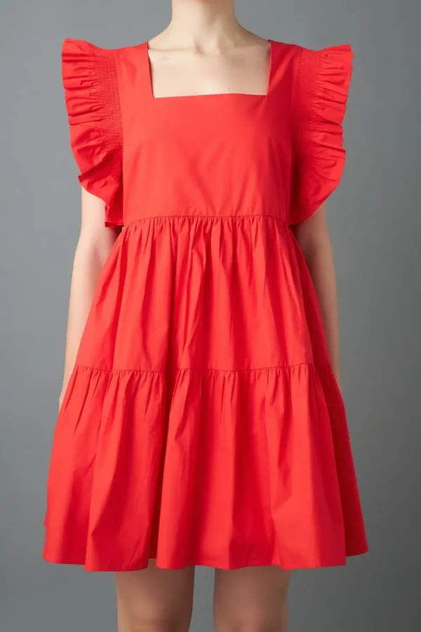 ENGLISH FACTORY White Dresses | Tops*- Ruffled Dress with Smocking Detail