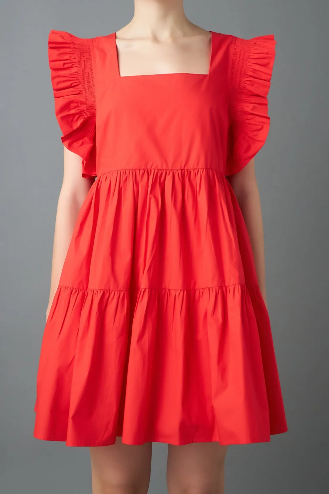 english_factory__ruffled__15-2.webp ENGLISH FACTORY White Dresses | Tops*- Ruffled Dress with Smocking Detail