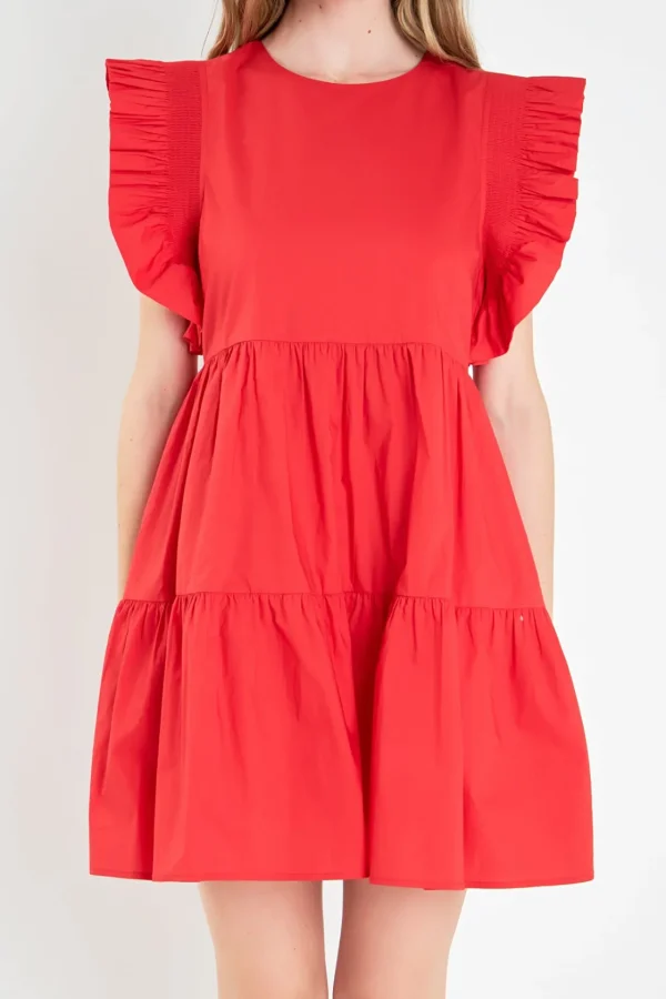 ENGLISH FACTORY Tops*- Ruffled Babydoll Mini Dress