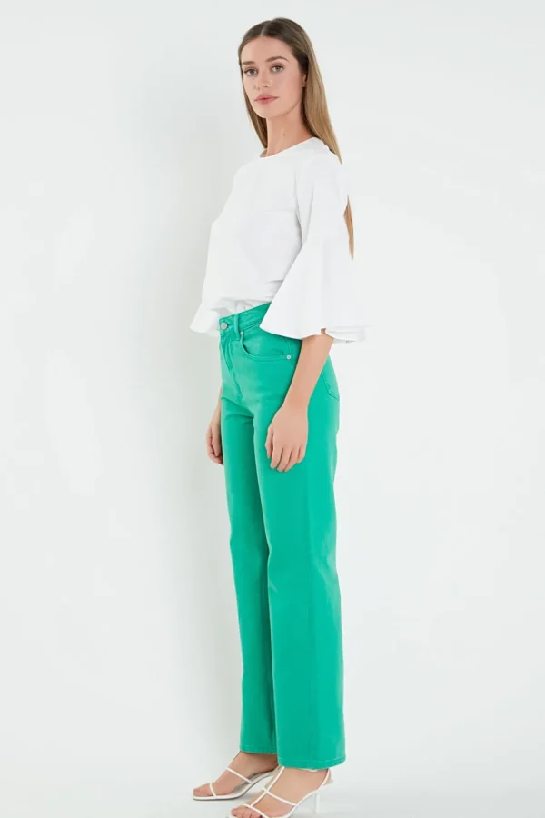 ENGLISH FACTORY Tops*- Ruffled Cotton Blend Top