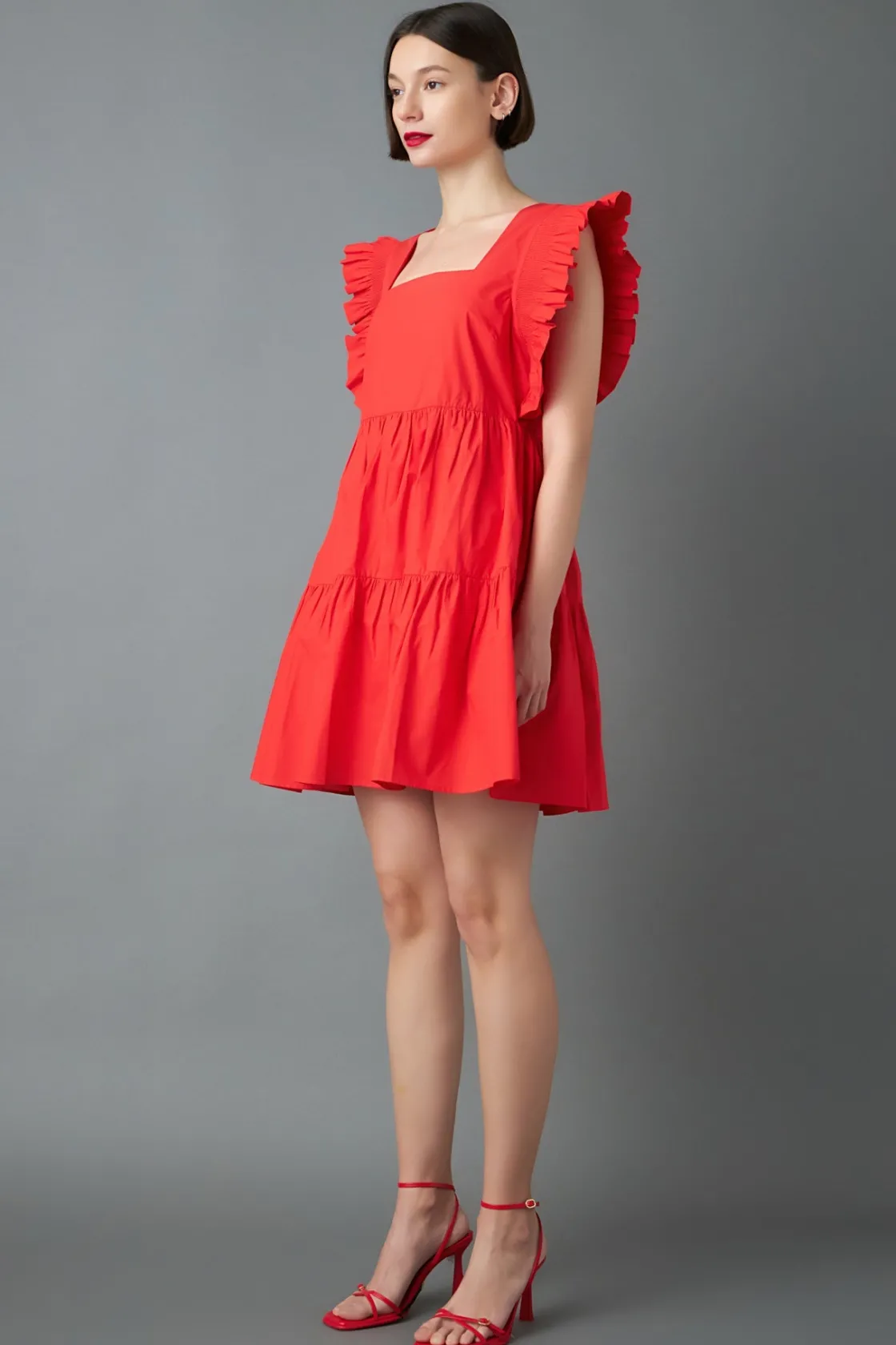 english_factory__ruffled__16-2.webp ENGLISH FACTORY White Dresses | Tops*- Ruffled Dress with Smocking Detail