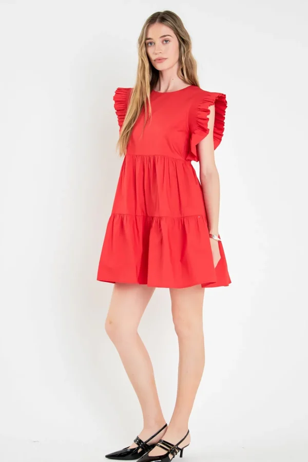 ENGLISH FACTORY Tops*- Ruffled Babydoll Mini Dress