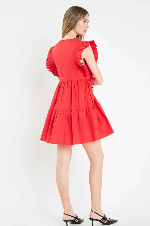 ENGLISH FACTORY Tops*- Ruffled Babydoll Mini Dress