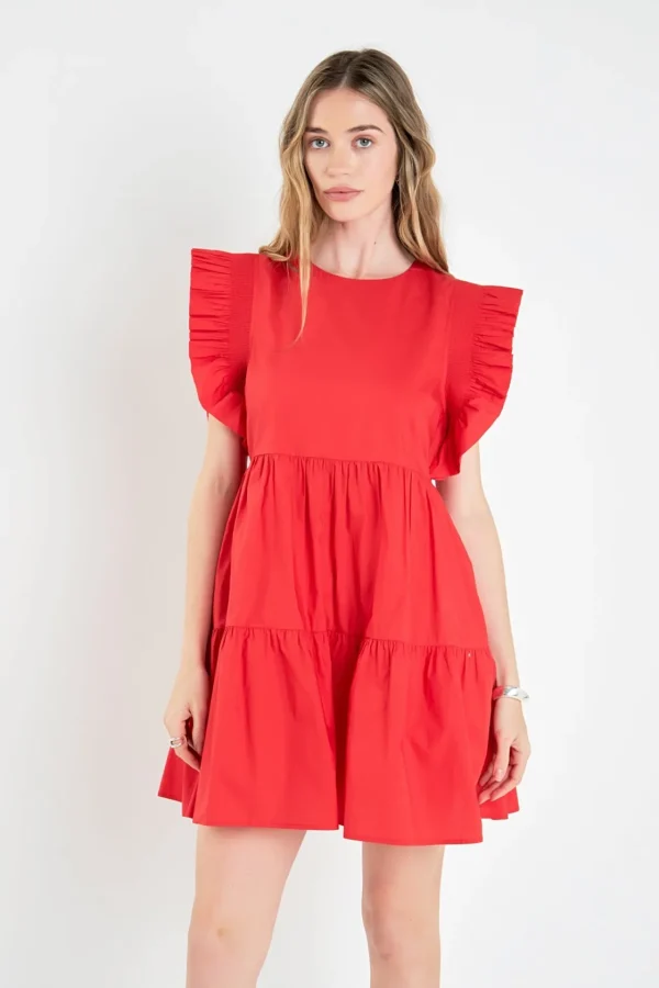ENGLISH FACTORY Tops*- Ruffled Babydoll Mini Dress